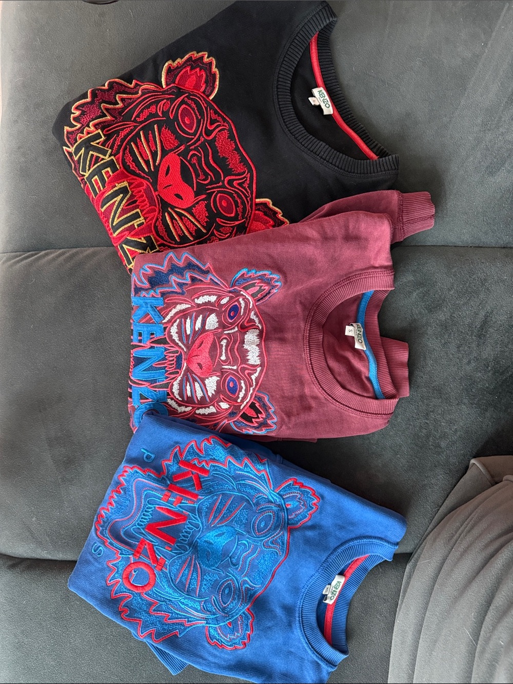 KENZO Kids Triple Tiger Sweatshirt Set - Black, Maroon, Blue